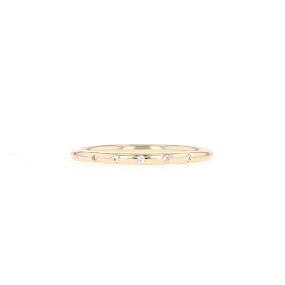 0.03ct Round Cut Unique Solitaire Moissanite Diamond Wedding Band