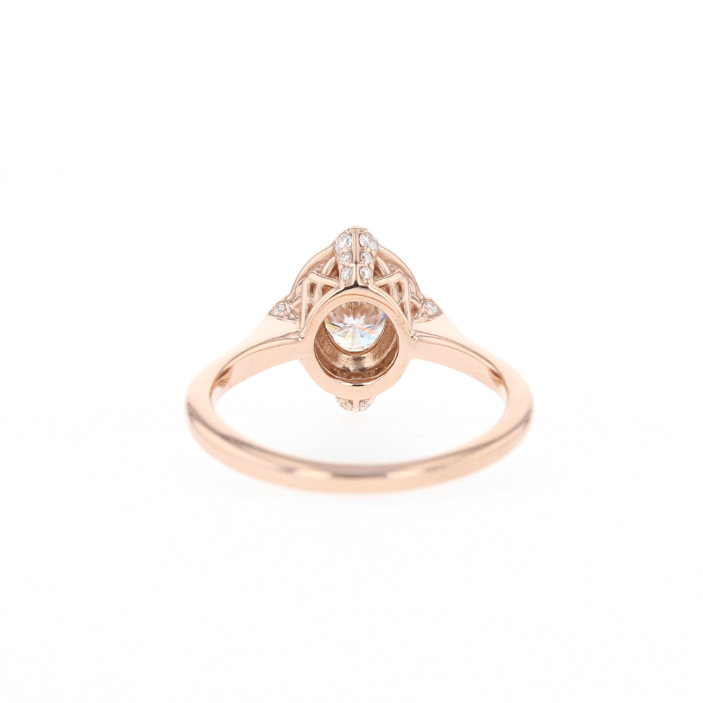 1.25CT Oval Cut  Vintage Halo Moissanite Diamond Engagement Ring