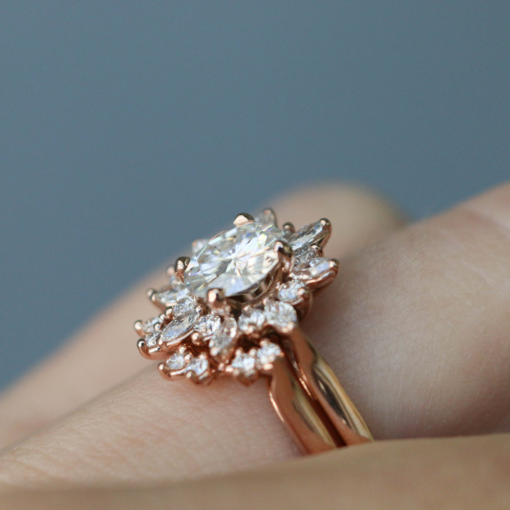 0.12ct Round Brilliant Cut Unique Moissanite Diamond Wedding Band
