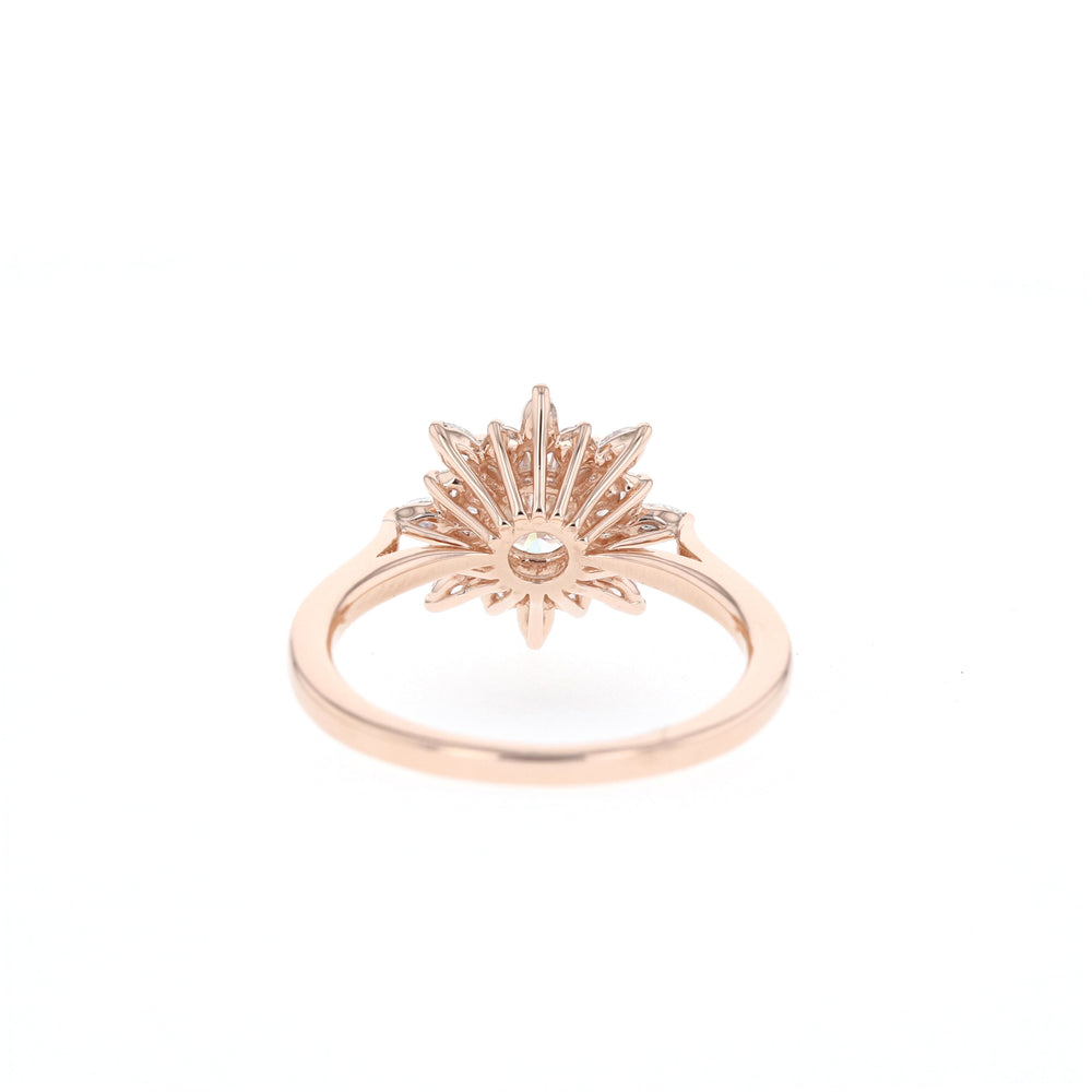 1.05CT Round Cut Cluster Moissanite Diamond Engagement Ring