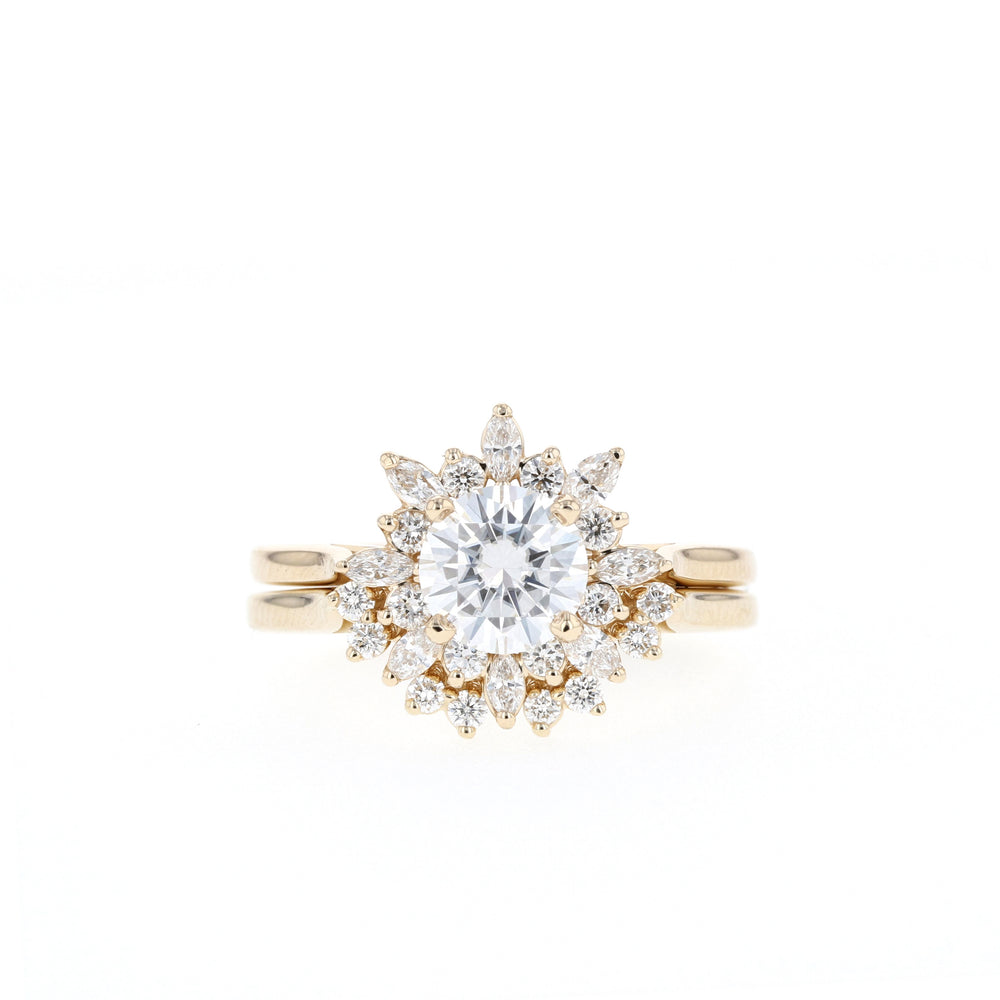 0.12ct Round Brilliant Cut Unique Moissanite Diamond Wedding Band