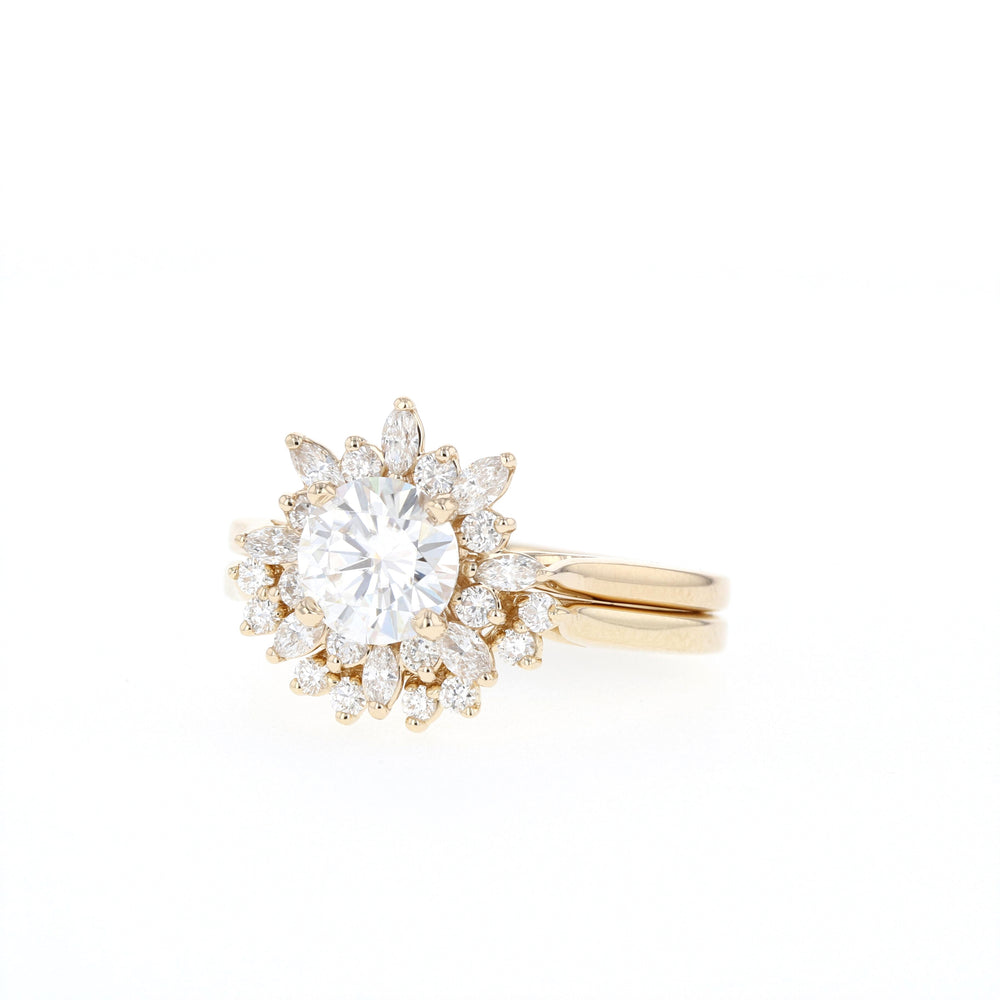 0.12ct Round Brilliant Cut Unique Moissanite Diamond Wedding Band