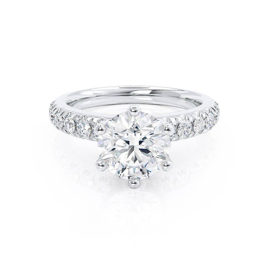 1.90 CT Round Shaped Solitaire Moissanite Engagement Ring