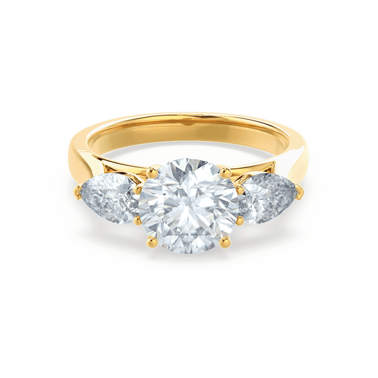 1.0 CT Round Shaped Moissanite Three Stone Engagement Ring