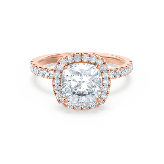 1.30 CT Cushion Shaped Moissanite Halo Style Engagement Ring