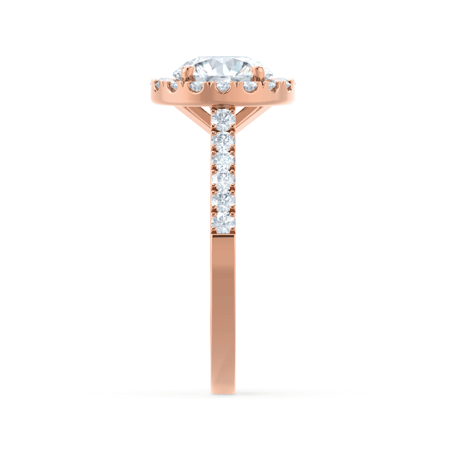1.0 CT Round Shaped Moissanite Halo Style Engagement Ring