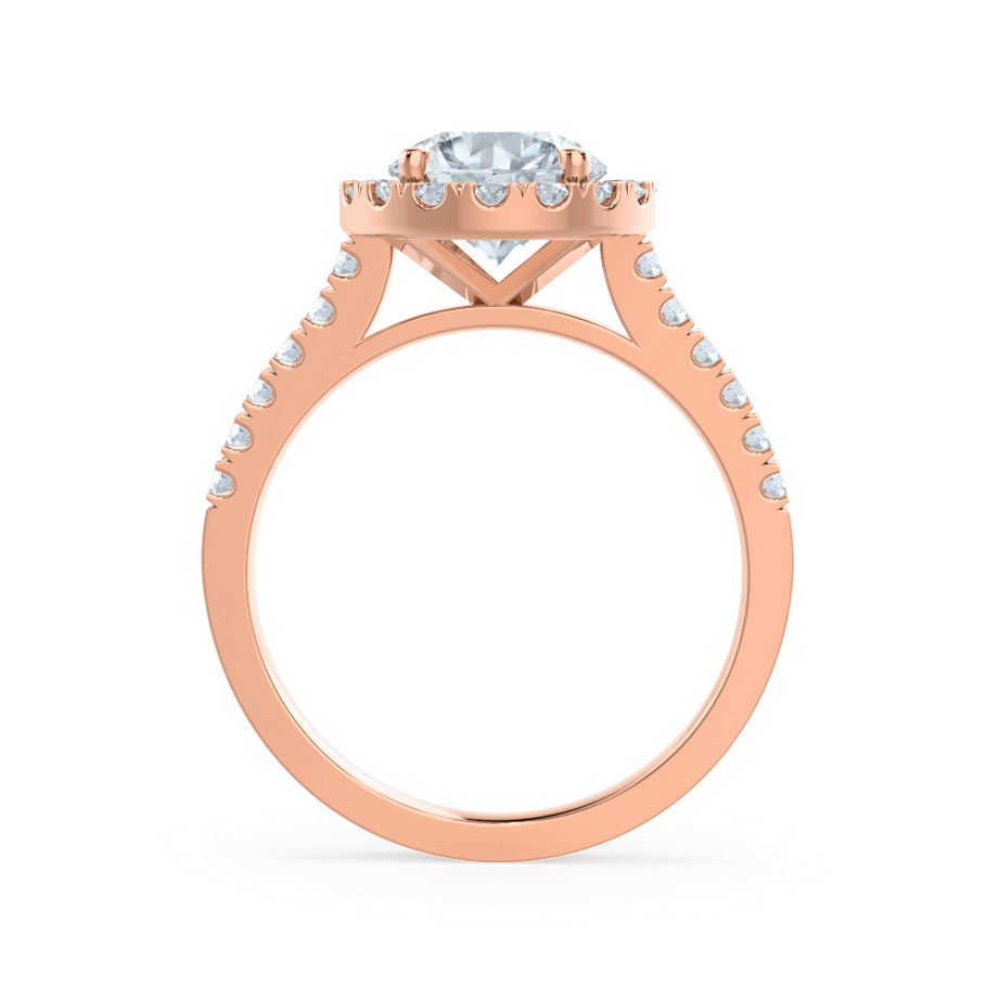 1.0 CT Round Shaped Moissanite Halo Style Engagement Ring