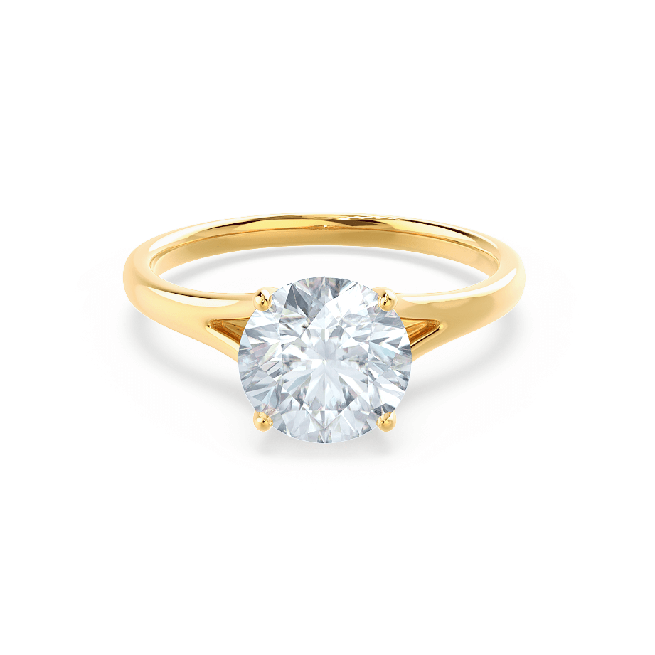 0.50 CT Round Shaped Moissanite Solitaire Engagement Ring