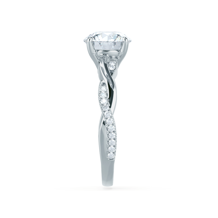 0.80 CT Round Shape Solitaire Twisted Style Moissanite Engagement Ring