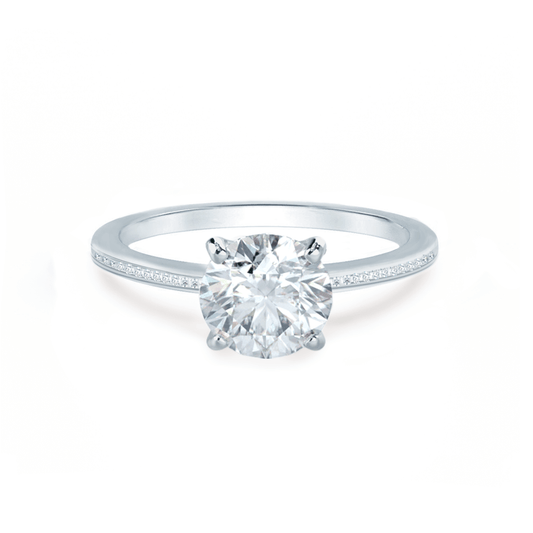1.0 CT Round Shaped Moissanite Solitaire Style Engagement Ring
