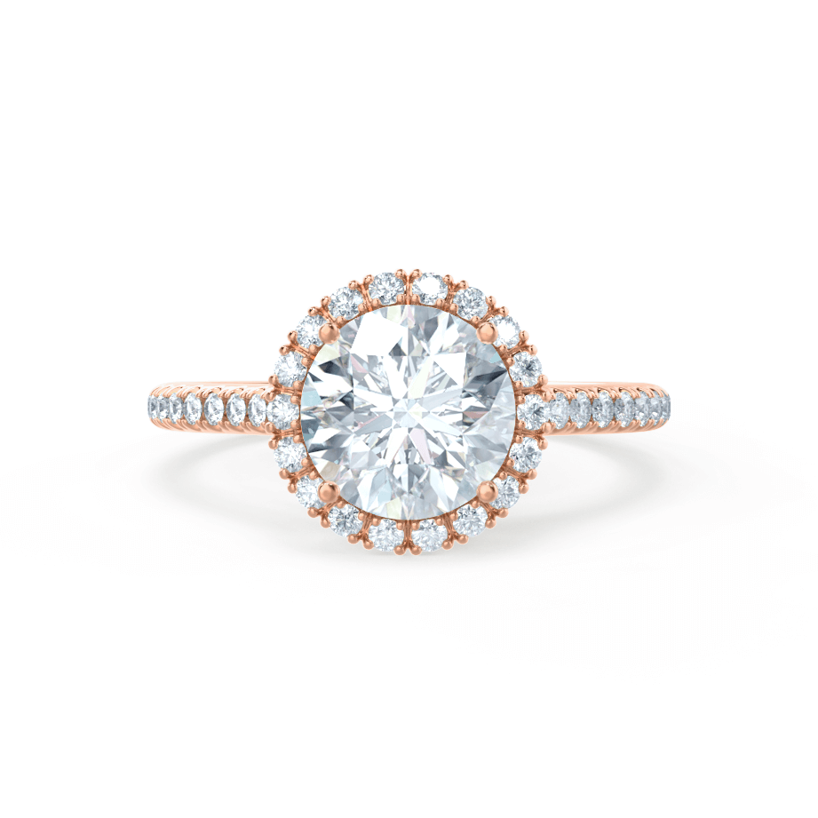 1.0 CT Round Shaped Moissanite Halo Style Engagement Ring