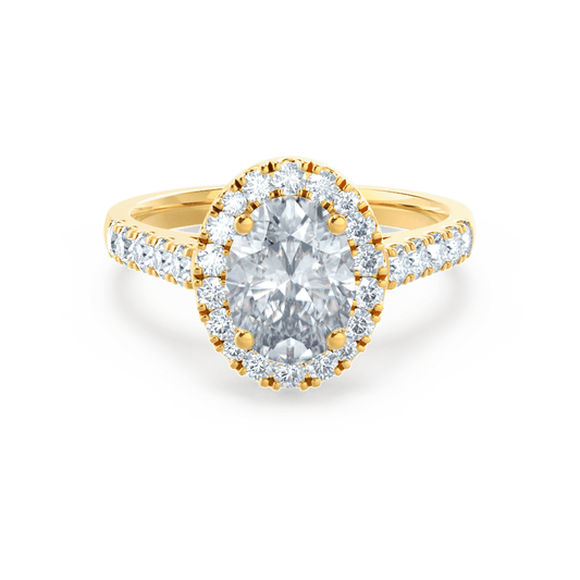 1.50 CT Oval Shaped Moissanite Halo Style Engagement Ring