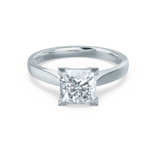 1.50 CT Princess Shaped Moissanite Solitaire Engagement Ring