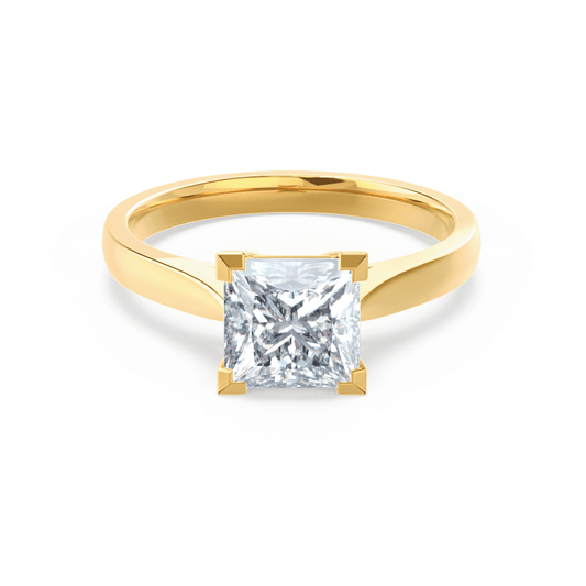 1.50 CT Princess Shaped Moissanite Solitaire Style Engagement Ring