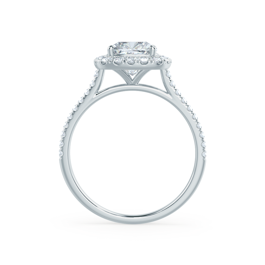 1.30 CT Cushion Shaped Moissanite Halo Style Engagement Ring