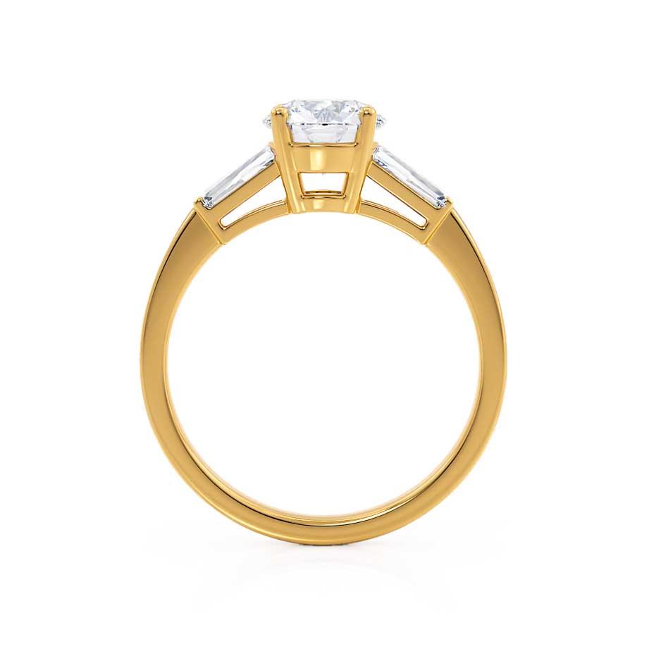 1.0 CT Round Shaped Moissanite Three Stone Style Engagement Ring