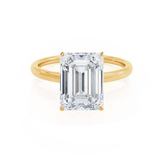 1.01 CT Emerald Shaped Moissanite Solitaire Style Engagement Ring