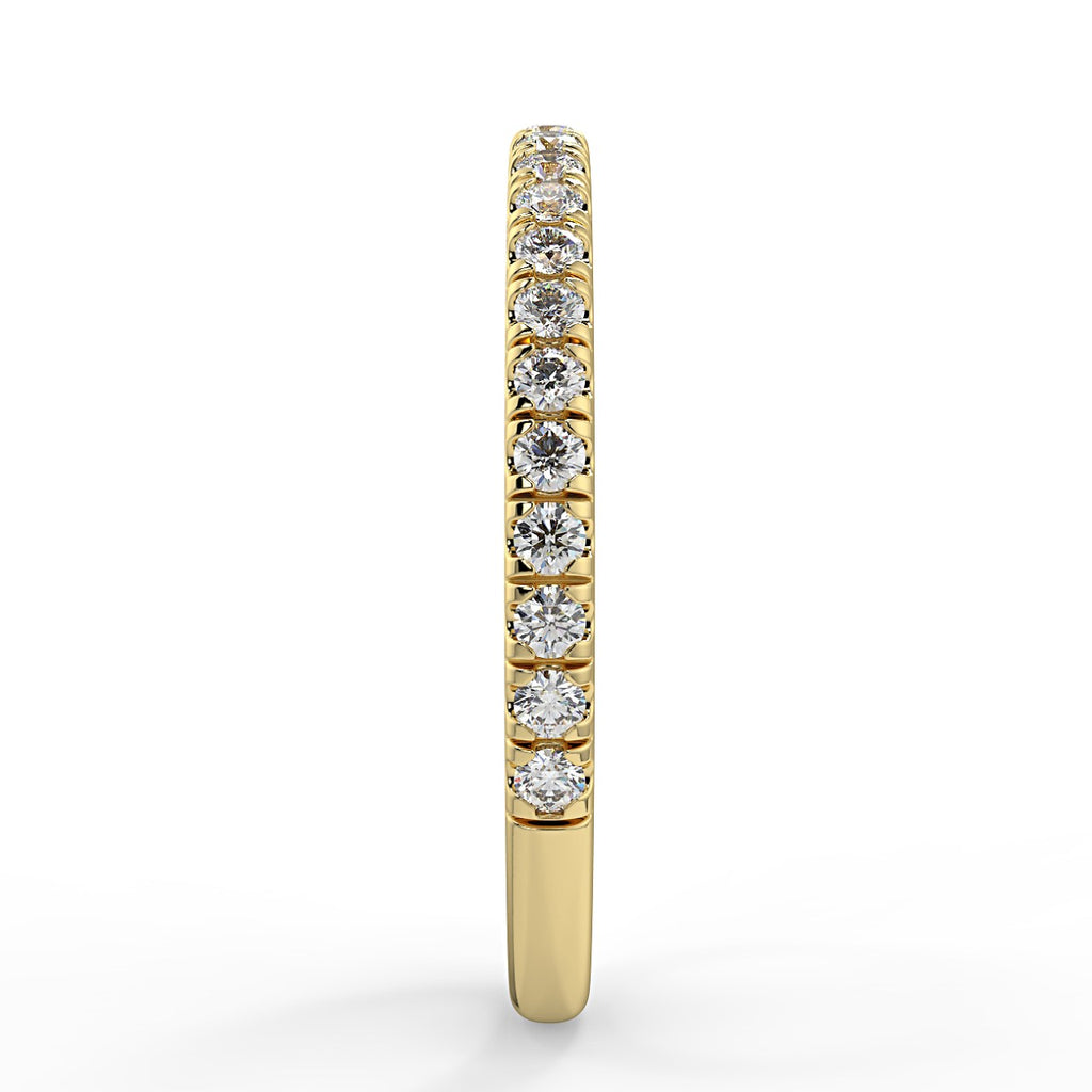 0.26 TCW Round Moissanite Half Eternity Wedding Band