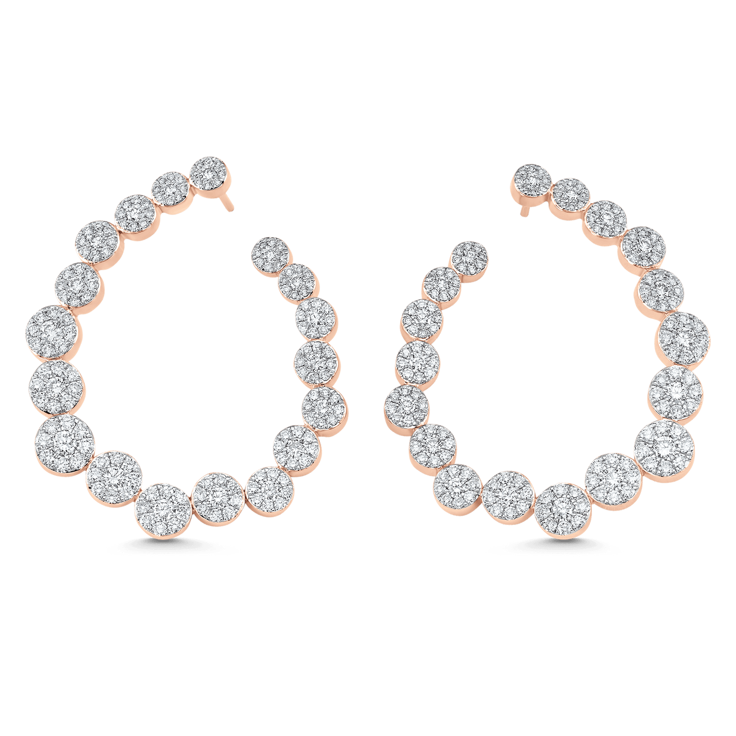 3.59 TCW Round Moissanite Diamond Hoop Earrings