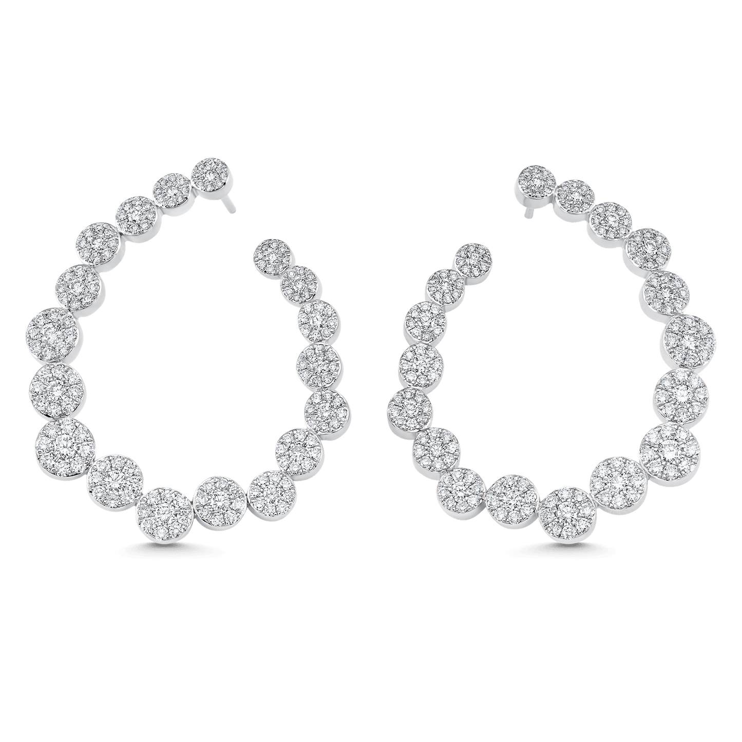 3.59 TCW Round Moissanite Diamond Hoop Earrings