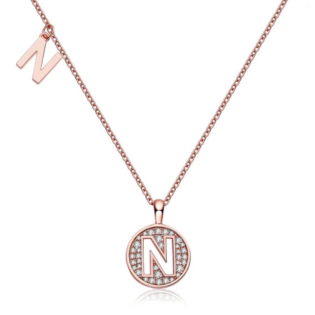 \ N \" Letter Moissanite Diamond Necklace for Women"
