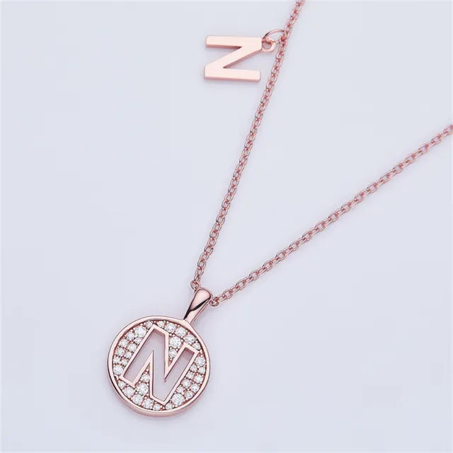 \ N \" Letter Moissanite Diamond Necklace for Women"