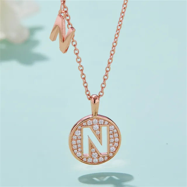 \ N \" Letter Moissanite Diamond Necklace for Women"