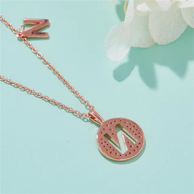 \ N \" Letter Moissanite Diamond Necklace for Women"