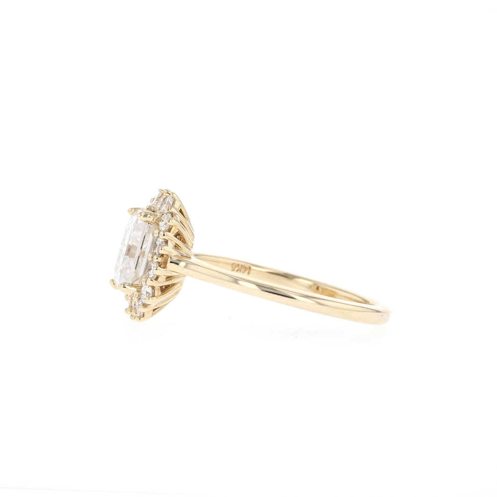 1.70CT Radiant Moissanite Halo Diamond Engagement Ring