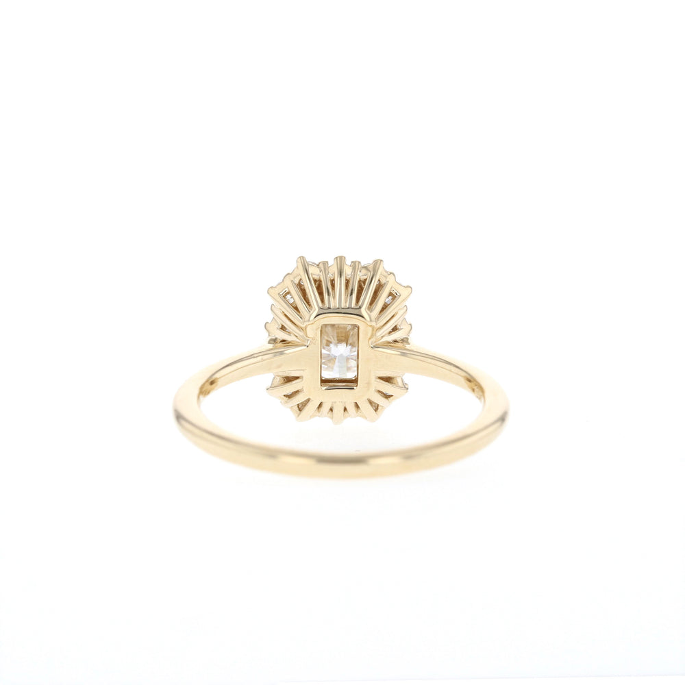 1.70CT Radiant Moissanite Halo Diamond Engagement Ring