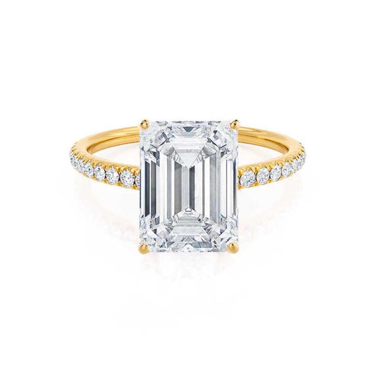 2.52 CT Emerald Shaped Moissanite Solitaire Engagement Ring