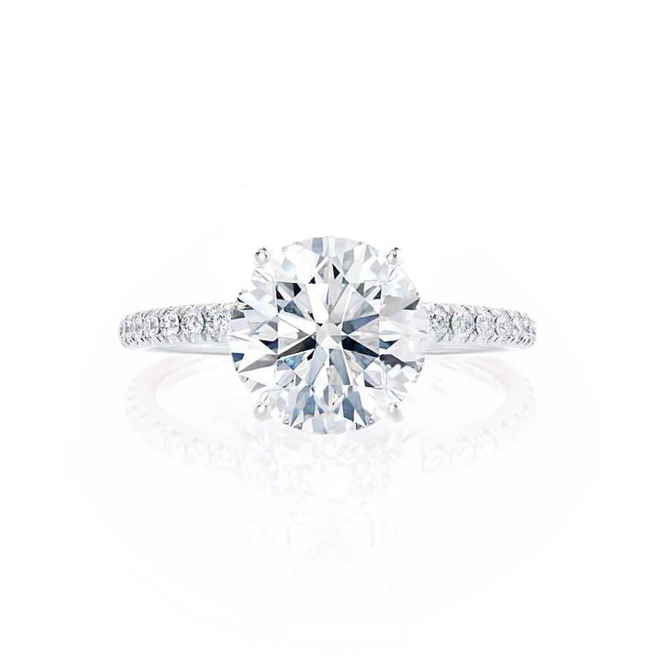 1.0 CT Round Shaped Moissanite Solitaire Engagement Ring