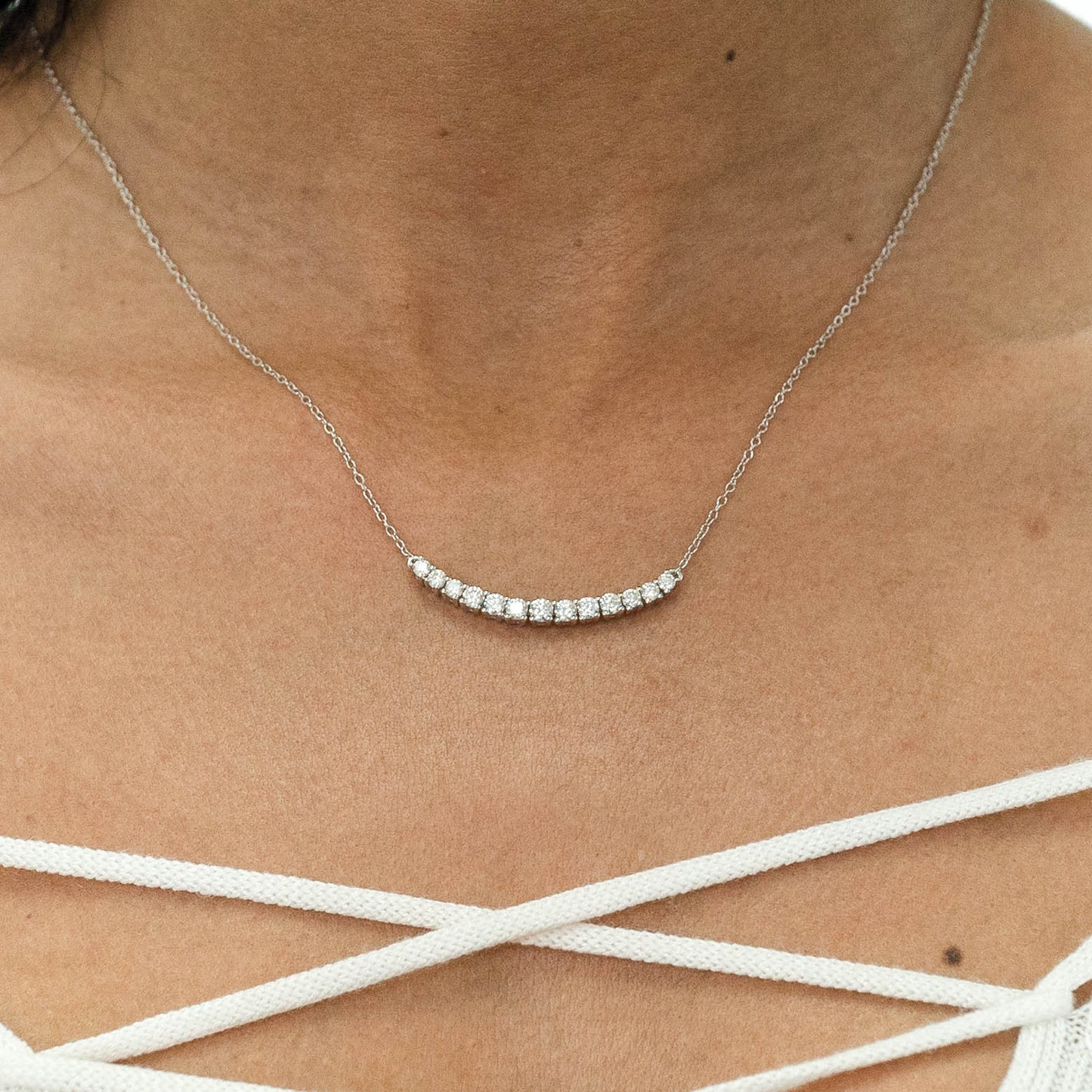0.82ct Round Cut Diamond Moissanite Anadriel Necklace