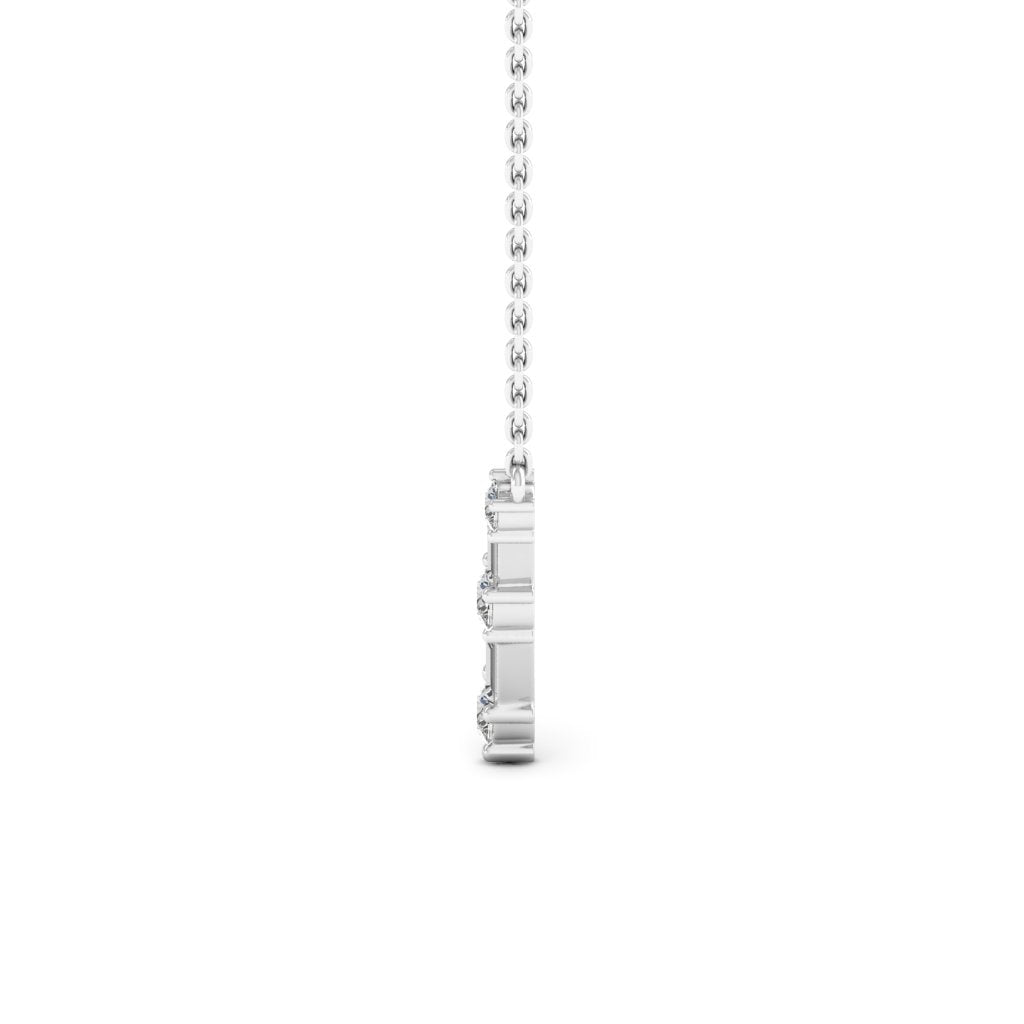 Round Cut V Shape Diamond Vera Moissanite Necklace For Her