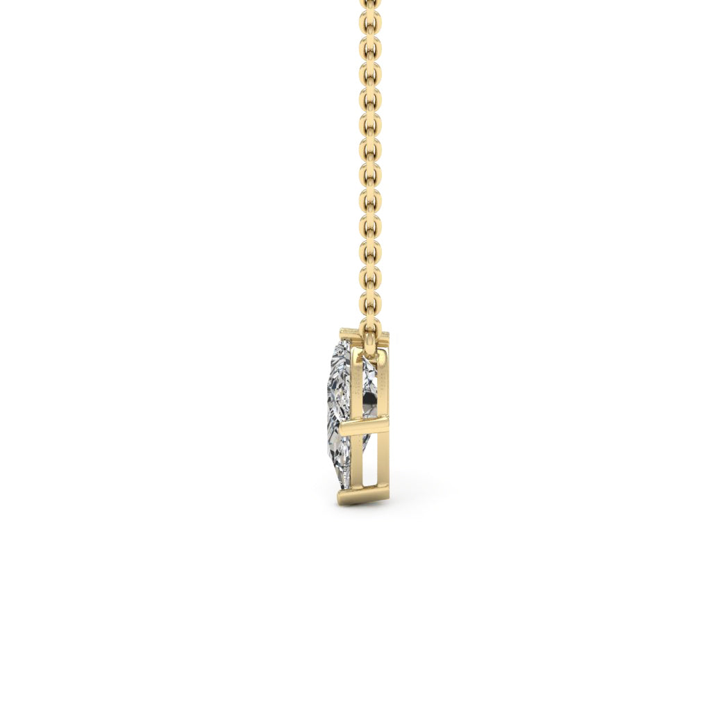 Three Stone Pear Shape Diamond Moissanite Necklace