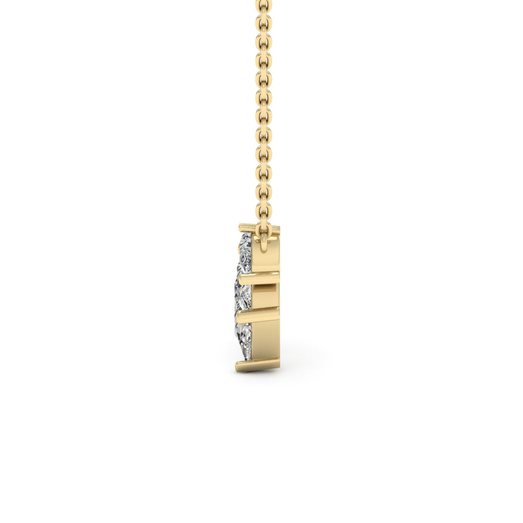 Five Stone Pear Shaped Diamond Moissanite Necklace For Women