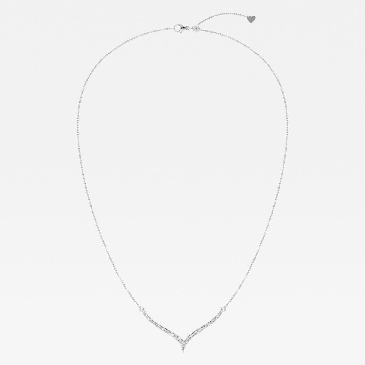0.16 TCW Round Moissanite Diamond Petite Chevron Necklace