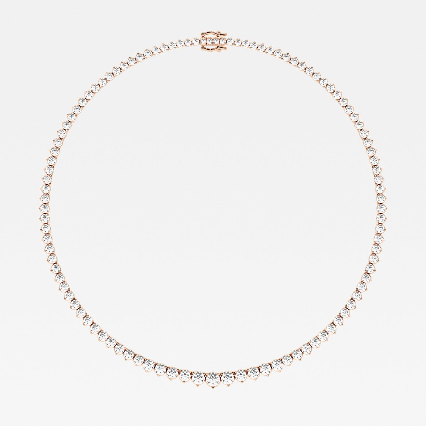 Round Cut Moissanite Riviera Diamond Tennis Necklace In White Gold