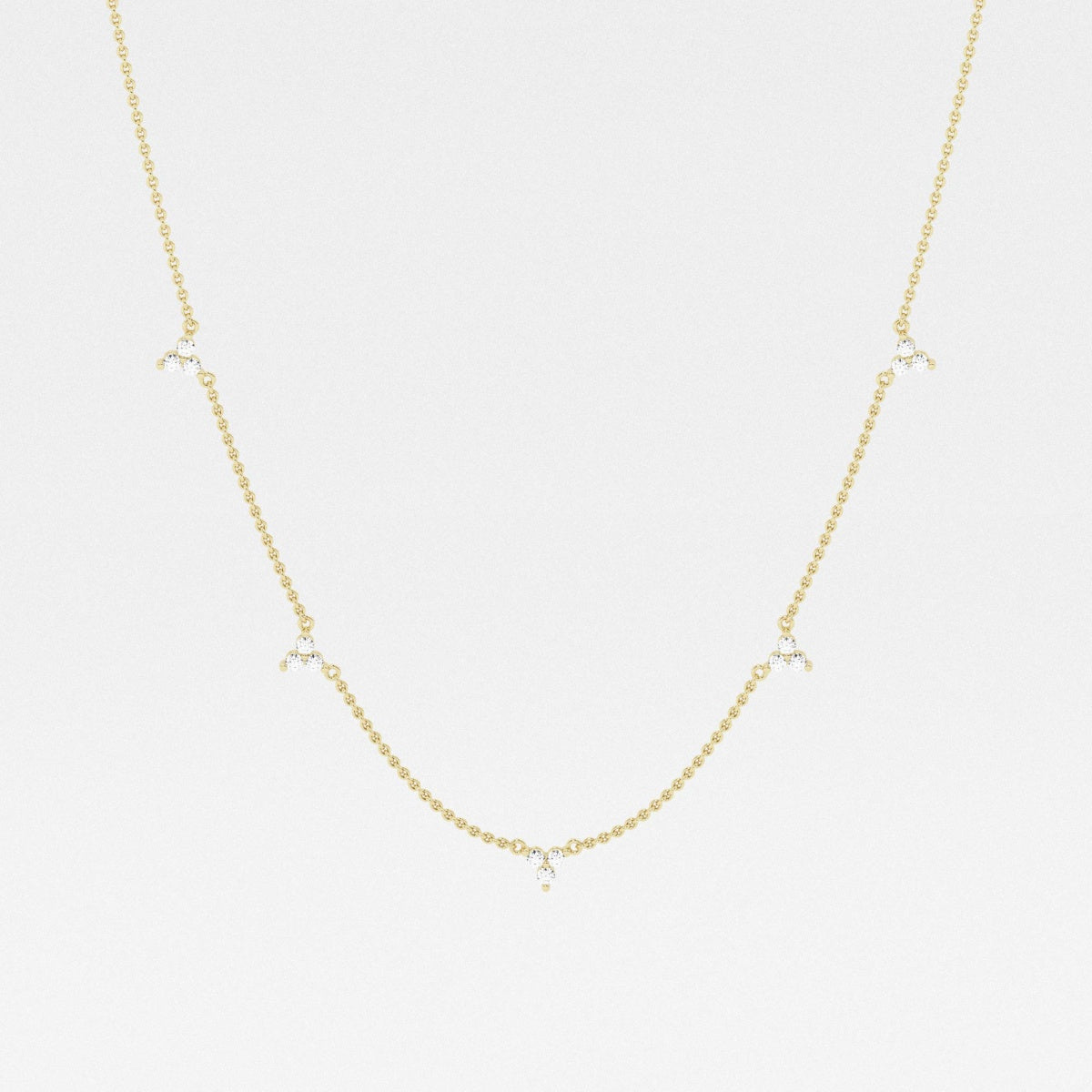 0.38 TCW Round Moissanite Diamond Dangle Necklace