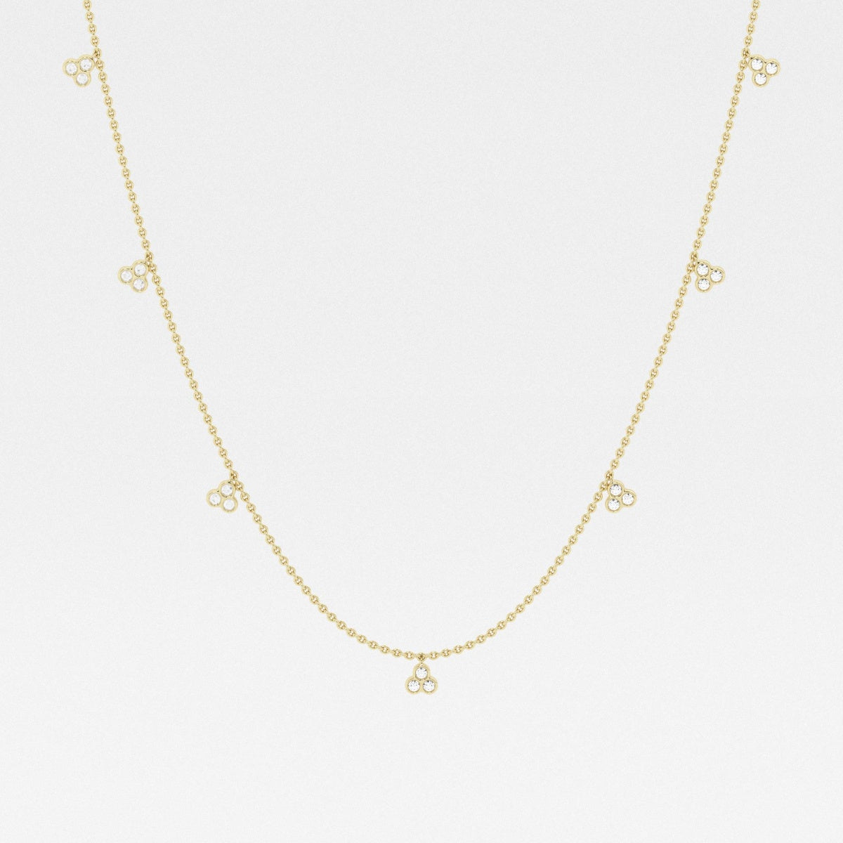 0.63 TCW Round Moissanite Diamond Dangle Necklace