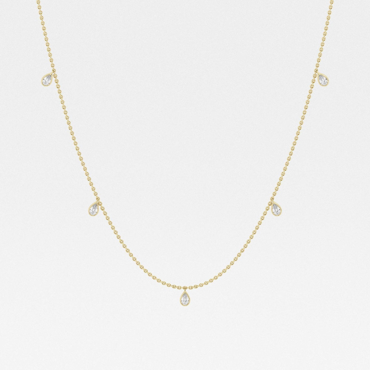 1.0 TCW Pear Moissanite Diamond Dangle Necklace