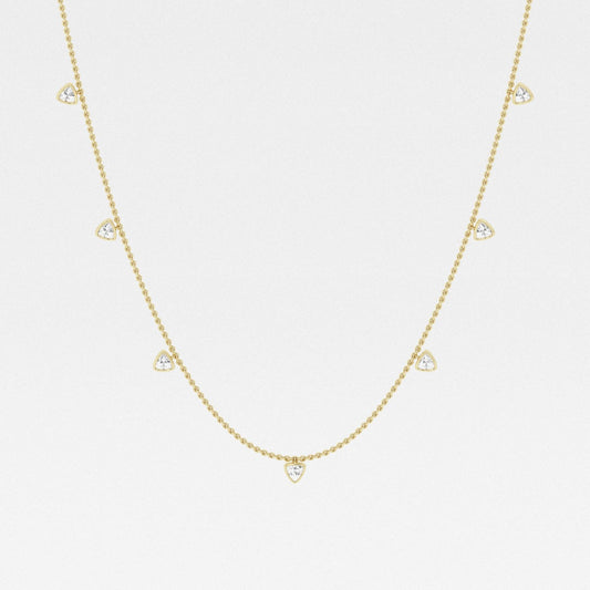 1.40 TCW Trillion Moissanite Diamond Dangle Necklace