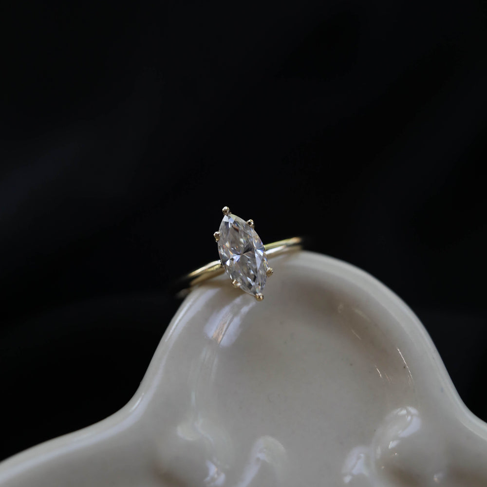 1.50CT Marquise Moissanite Solitaire Diamond Engagement Ring