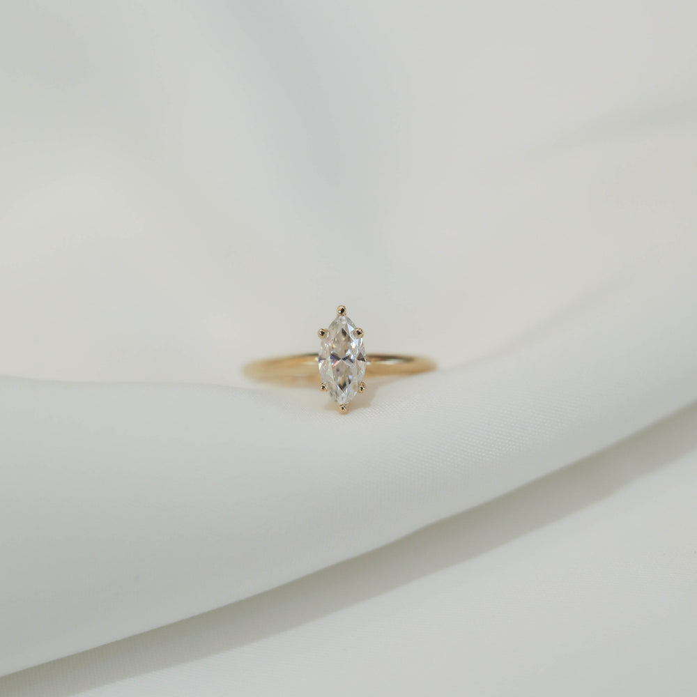 1.50CT Marquise Moissanite Solitaire Diamond Engagement Ring