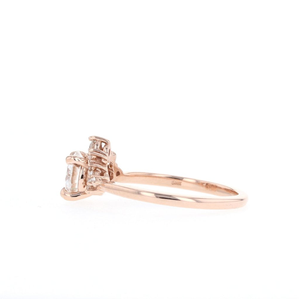 1.05CT Round Moissanite Cluster Diamond Engagement Ring
