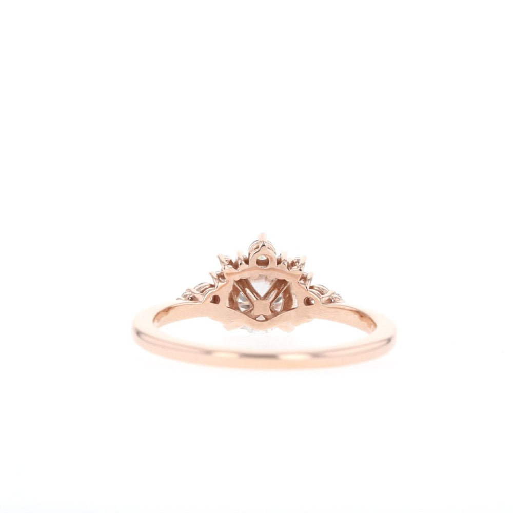 1.05CT Round Moissanite Cluster Diamond Engagement Ring