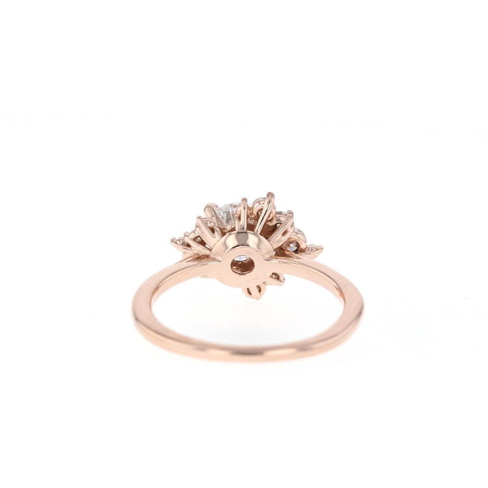 1.05ct Round Cluster Diamond Moissanite Engagement Ring