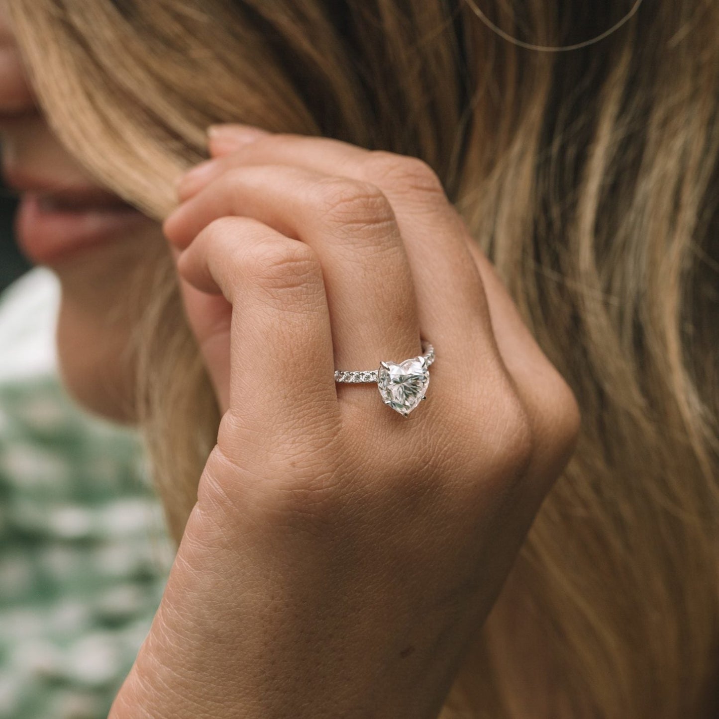 2.50CT Heart Cut 4 Prongs Moissanite Engagement Ring