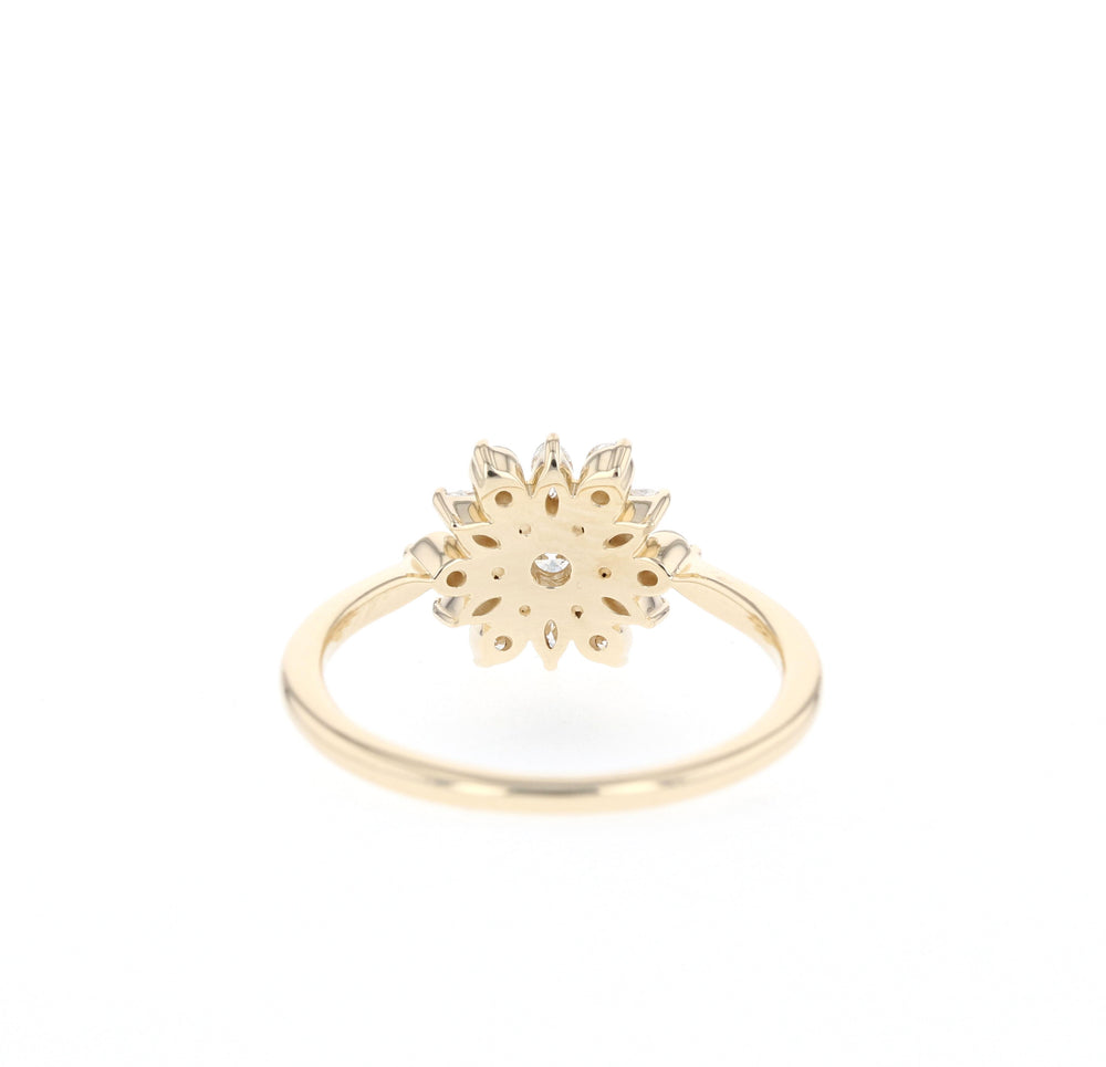 0.1CT Round Moissanite Cluster Diamond Engagement Ring
