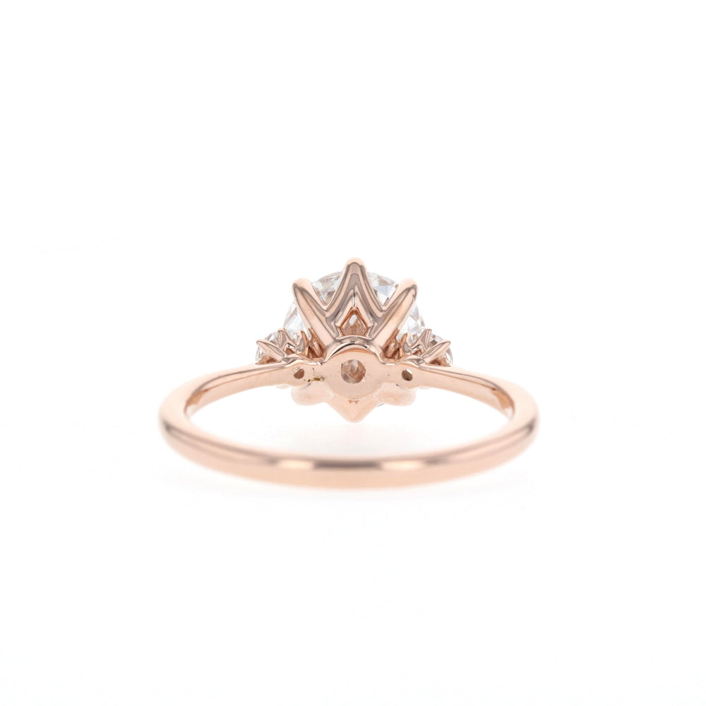 2.1CT  Round Cut Three Stone Moissanite Diamond Engagement Ring